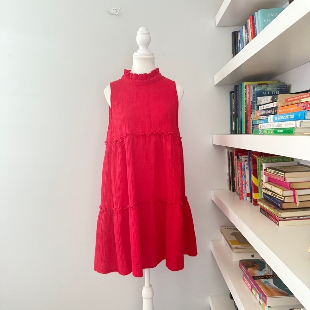 Tuckernuck Pomander Place Red Lightweight Gauze Morgan Dress XL - Picture 2 of 13